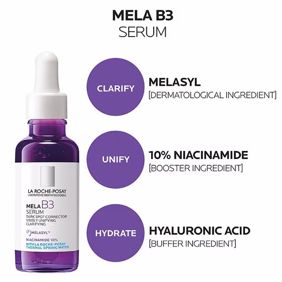 BNIB La Roche-Posay MELA B3 DARK SPOT SERUM WITH MELASYL™ + NIACINAMIDE 💜 - Picture 2 of 5